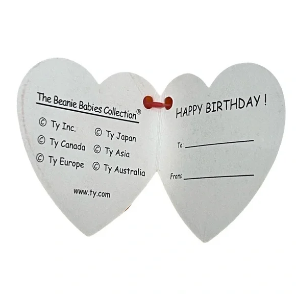 TY Beanie Baby - HAPPY BIRTHDAY the Bear ( Orange - w/ Present ) 7"...NEW - Picture 7 of 7